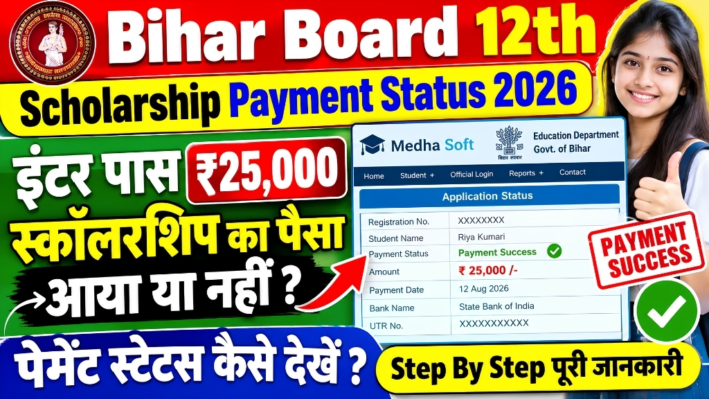 Bihar Board Inter Scholarship Date 2026